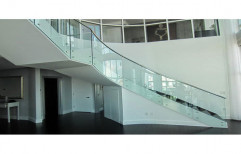Straight Run Indoor Glass Staircase