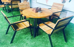 vinayaks 30 " Round Table And 42" Chair Garden Furniture Set