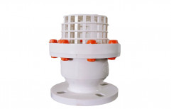 White And Orange Flanged End PP Foot Valve, For Chemical And Acid, Size: 6 Inch
