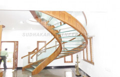 Wooden with Glass Staircase