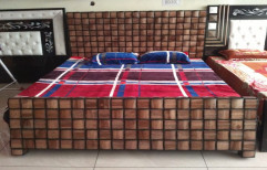 Brown Teakwood Double Bed Headboard, For Home