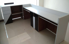 White And Black Wooden Plywood Office Counter Furniture