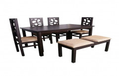 Wooden Rectangular Dining Table Set, 6 Seater