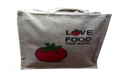 Light Grey Printed Jute Shopping Bag, Size: 3x2.5Feet