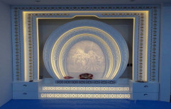 Mate Glacier White Designer Corian Shree Radha Krishna Temple, For home & office, Size/Dimension: 6 X 4 Ft