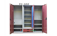 Mild Steel 3 Doors Designer Metal Home Cupboard, With Locker