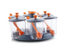 Plastic 6 piece Achar rack 360 rotating set for dining table, For Home, Packaging Type: Box