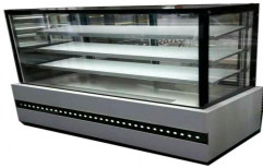 SS,Glass Curved Cold Display Counter, For Restaurant