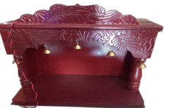 Traditional Polished Maroon Wooden Temple, For Home, Size: 19 X 22 Inch