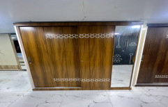 2 Door Metal Sliding Wardrobe, With Mirror