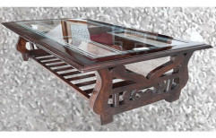 Brown Rectangular Glass Center Table, Size: 48 x 24 inch