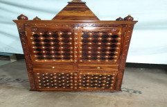 Brown Hand Carved Wooden Temple, For Home