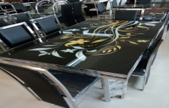 Stainless Steel Dining Table, 6 Seater