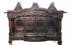 Traditional 21x15 Inch Sagwan Wood Temple