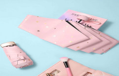 Manual 3 Fold Pink Polyester Mini Umbrella