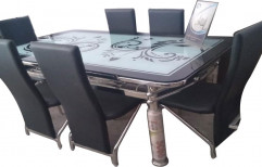 Rectangular Glass 4 and 6 Seater Dining Table Set