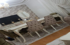 White And Brown Dining Table Set
