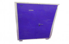 3 Door Blue Mild Steel Almirah, With Locker