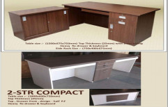 Office Wooden Computer Table, Brown And White