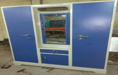 With Locker Stainless Steel 3 Door Blue Mirror Almirah