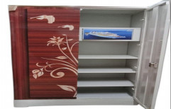 With Locker Stainless Steel Hinged Door Almirah, 5 Shelves