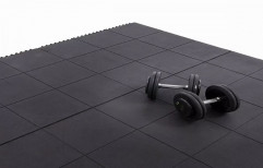 Black Double Charged Rubber Gym Tiles, Thickness: 20 mm