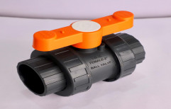 Dark Gray Medium Pressure Double Union PVC Ball Valve, For Water, Valve Size: 63mm,75mm