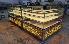 Metal And Glass Stainless Steel Display Counter