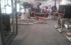 Multicolor Rubberized Gym Tiles Flooring