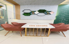 Rectangular Metal Luxury Dining Table Set, 4 Seater