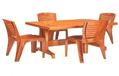 Rectangular Plastic Nilkamal Ultima Dining Table Set With Chr 4025, 4 Seater