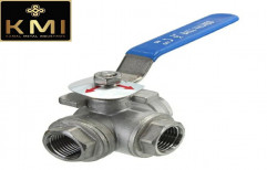 3000 Stainless Steel IC 3 Way Threaded Ball Valve, Size: 1/2 Inch