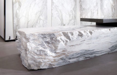 White Unpolished Natural Stone, For Walls, Thickness: 18 mm