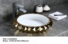 Table Top Ceramic Designer Wash Basin, For Bathroom, Model Name/Number: KN-1346WG