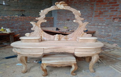 Wooden Dressing Table Without Mirror, For Home, Size: 6 Ft (length)