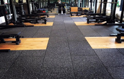 Black Indoor Gym Rubber Tiles, Thickness: 10-15 mm