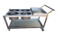 Silver Stainless Steel Masala Service Trolley, For Restaurant