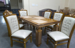 Rectangular Glass Dining Table Set, 6 Seater