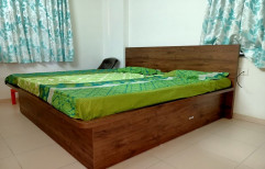 Full Size Wooden Double Bed, With Storage