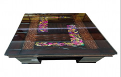 Rectangular Glass Top Wooden Table, For Home, Size: 4 X 2.5ft