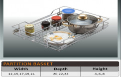 Stainless Steel Rectangular KYC Partition Kitchen Basket, Shelves: 5, Size/Dimensions: Standard