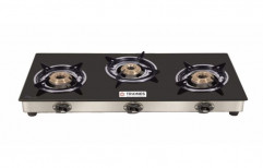 Three Black,Silver Triones 3 Burner Glass Top Cute, For Kitchen, Model Name/Number: TGT-008