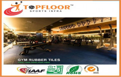 Topfloor Color Coated Rubber Floor Tile, For Gym Area, Size/Dimension: 500 mm X 500 mm
