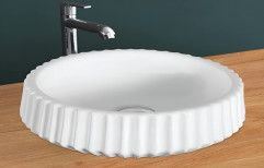 Plantex Platinium Ceramic Tabletop Round Wash Basin/Countertop Bathroom Sink