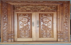 Carved door with frame set