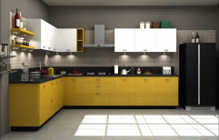 Wooden Modern L Shape Modular Kitchen