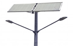 Steel Dual-Arm Solar Street Light Pole, 6mtr