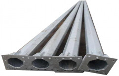 Mild Steel Modular Solar Street Light Pole, Size: 8 Feet