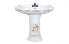 Ceramic Pedestal Wash Basin, For Home