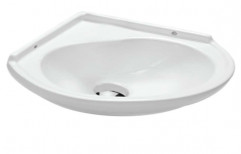 Johnson Corner Wash Basin, White and Pink